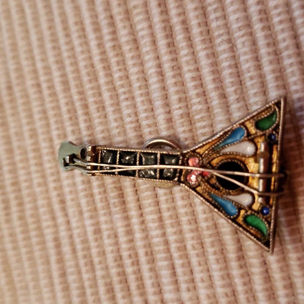 Silver 925 vintage Russian Balalayka pendant